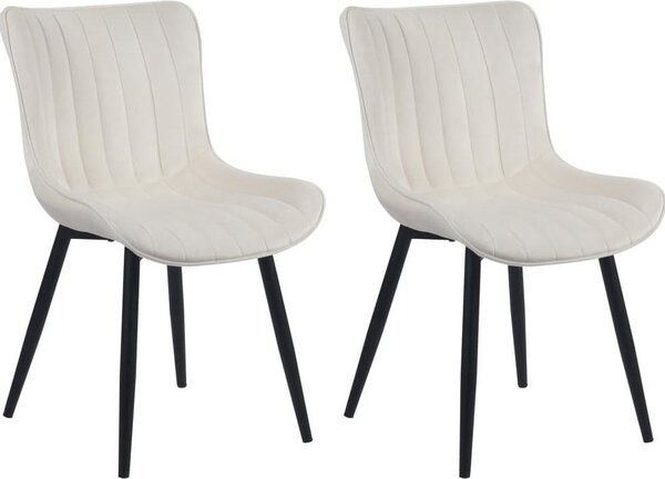 Set di 2 sedie - sedie per sala da pranzo - comodo schienale, facile da pulire - colore amichevole: crema | materiale: morbido