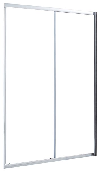 Box doccia con ingresso frontale porta scorrevole scorrevole 140 cm, H 185 cm in vetro, spessore 4 mm trasparente cromato