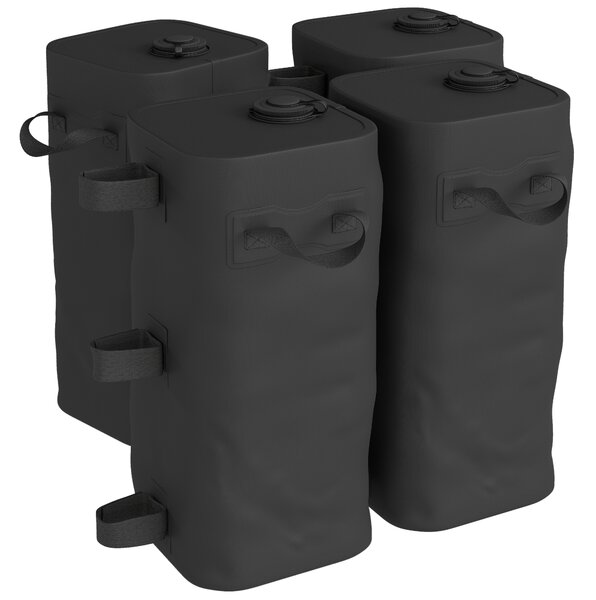Outsunny Set da 4 Sacchi di Zavorra per Gazebo, Sacchi Ponderati Riempibili con Acqua o Sabbia, Maniglie per il Trasporto, Nero | Aosom Italy
