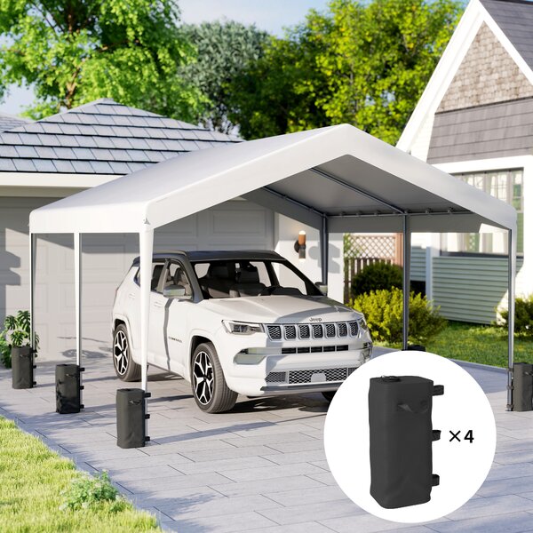 Outsunny Set da 4 Sacchi di Zavorra per Gazebo, Sacchi Ponderati Riempibili con Acqua o Sabbia, Maniglie per il Trasporto, Nero | Aosom Italy