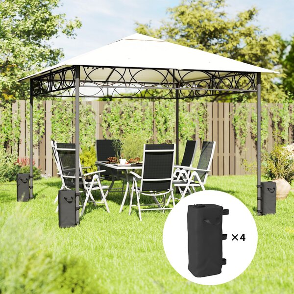 Outsunny Set da 4 Sacchi di Zavorra per Gazebo, Sacchi Ponderati Riempibili con Acqua o Sabbia, Maniglie per il Trasporto, Nero | Aosom Italy