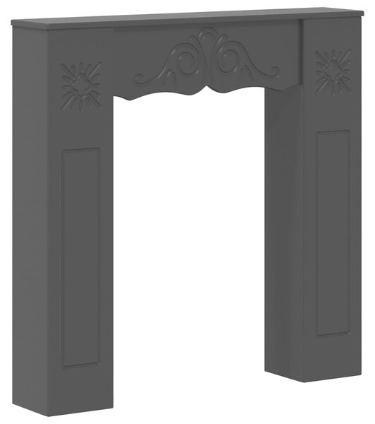 VidaXL Cornice per camino, nera, 102 x 20 x 102 cm, realizzata in materiale composito di legno