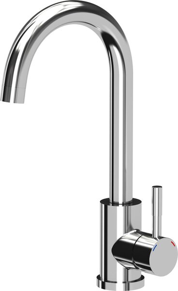 Rubinetto miscelatore da cucina QUADRON KATE SteelQ Rubinetto miscelatore 360°, colore: cromo, altezza: 22,3 cm Funzione QFix, rubinetto da cucina rotante in acciaio inox