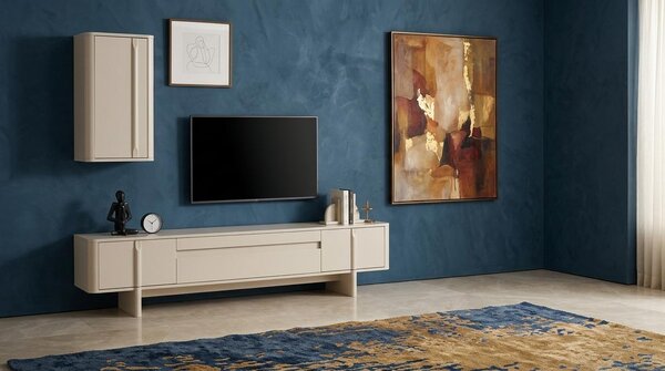 Mobile TV a parete, soggiorno, stile moderno, bianco, pratico, spazioso