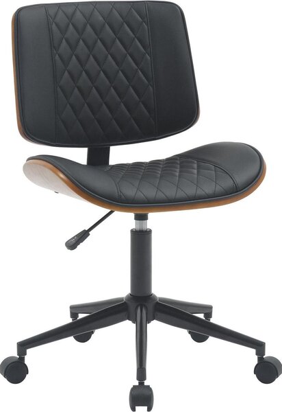 Sedia da ufficio, mobili da ufficio, sgabello curvo di design - comodo e regolabile | colore: noce/nero