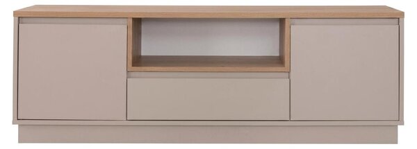 Mobile TV moderno color beige, mobiletto contenitore in legno, mobili per TV, arredamento per soggiorno