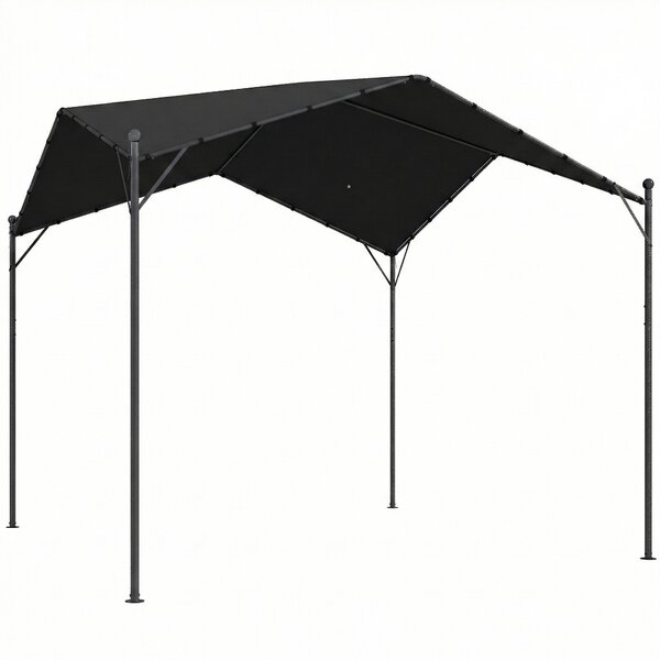 Outsunny Pergola Padiglione 3x3m Impermeabile Stabile Resistente all'inverno Protezione solare con tetto a due falde Tiranti triangolari | Aosom Italy