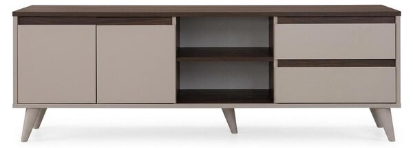 Mobile TV in legno color beige, ideale per l'arredamento del soggiorno, elegante e perfetto per creare un angolo TV di stile