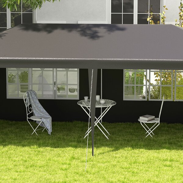Outsunny Tenda da giardino 6x3 m con 4 pareti laterali 2 finestre visibili Gazebo da esterno per feste eventi Grigio | Aosom Italy
