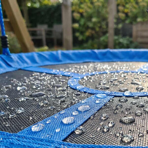 AIYAPLAY Altalena a nido d'uccello, altalena per 2 bambini con corde regolabili in altezza, seduta rotonda Ø 80 cm, blu | Aosom Italy