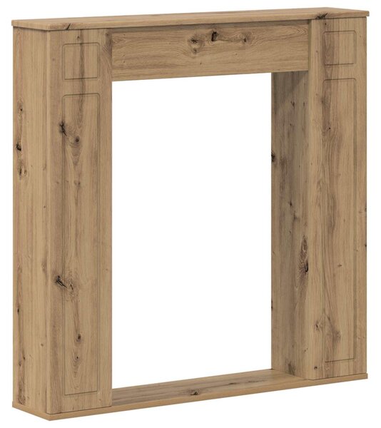 VidaXL Rivestimento per camino, effetto legno artigianale, rovere, 100 x 20 x 100 cm, materiale composito
