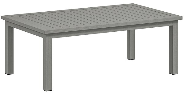 Outsunny Tavolino basso rettangolare con piano a doghe per interno/esterno in alluminio, 100 x60 x37 cm grigio | Aosom Italy