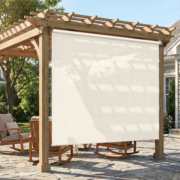 Outsunny Tenda a rullo esterna 2,4 x 1,6 m tenda oscurante verticale schermante retrattile impermeabile, anti-UV30+, crema | Aosom Italy