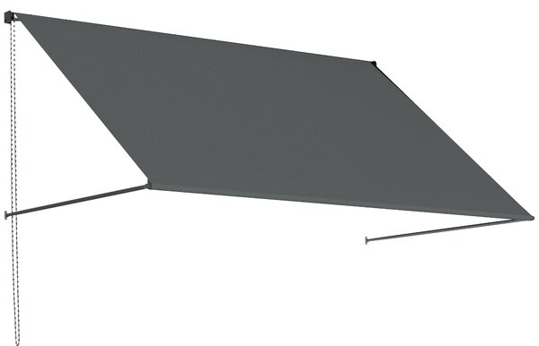Outsunny Tenda da sole manuale tenda retraibile Inclinazione regolabile 195 x 120 cm protezione UV alluminio poliestere grigio scuro | Aosom Italy