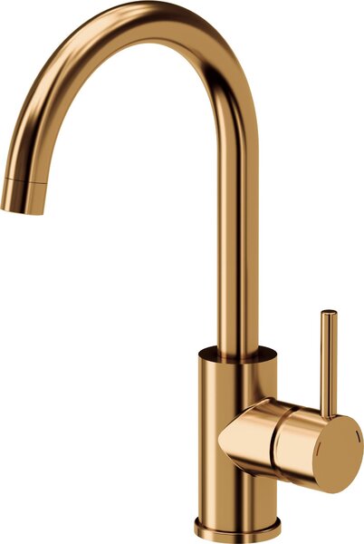 Rubinetto miscelatore da cucina QUADRON NAOMI SteelQ Rubinetto miscelatore 360°, colore: rame, funzione QFix, rubinetto da cucina rotante in acciaio inox