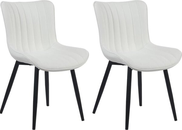 Set di 2 sedie - sedie per sala da pranzo - schienale comodo, facile da pulire - colore amichevole: bianco | materiale: Pelle finta