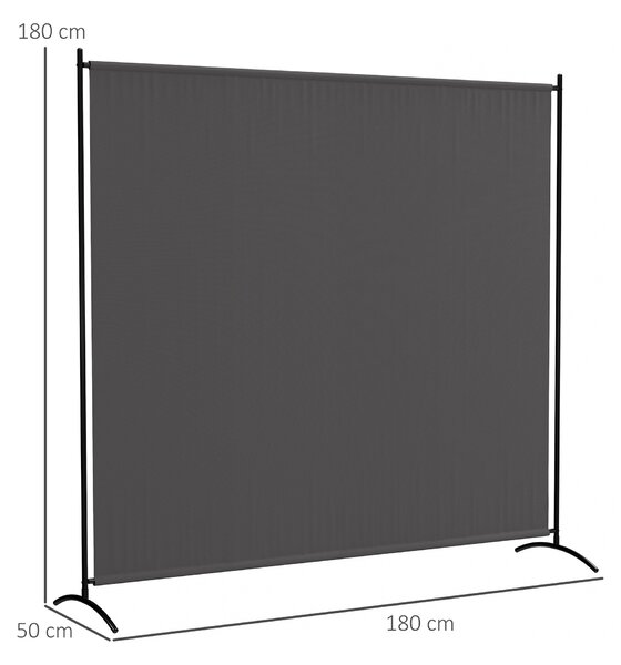 Outsunny Paravento Esterno a Pannello Singolo, Separatore di Ambiente di 180H cm con Protezione UV30+, Grigio Scuro | Aosom Italy