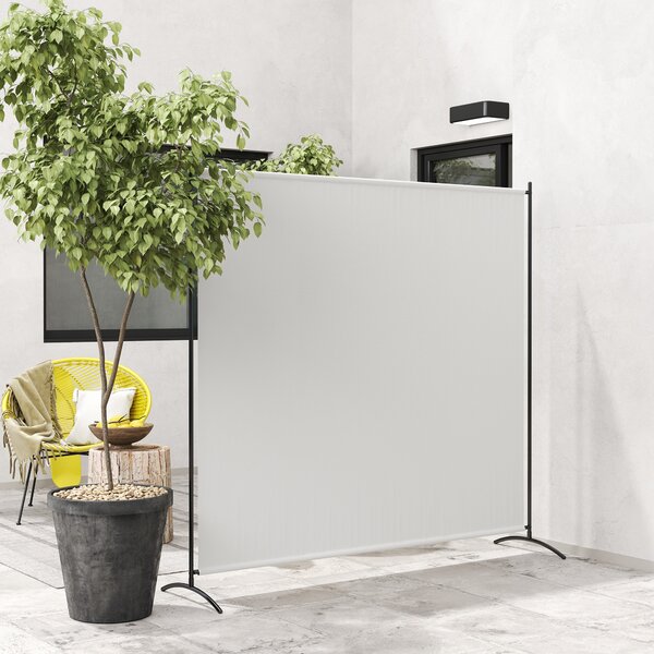 Outsunny Paravento Esterno a Pannello Singolo, Separatore di Ambiente di 180H cm con Protezione UV30+, Beige | Aosom Italy