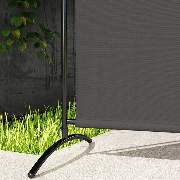 Outsunny Paravento Esterno a Pannello Singolo, Separatore di Ambiente di 180H cm con Protezione UV30+, Grigio Scuro | Aosom Italy