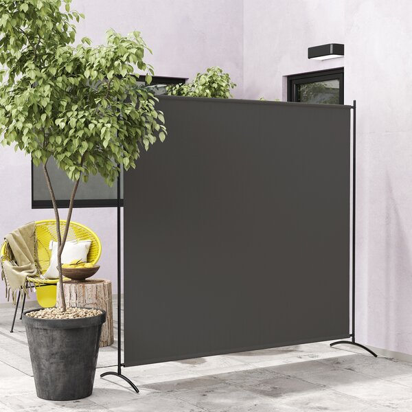 Outsunny Paravento Esterno a Pannello Singolo, Separatore di Ambiente di 180H cm con Protezione UV30+, Grigio Scuro | Aosom Italy