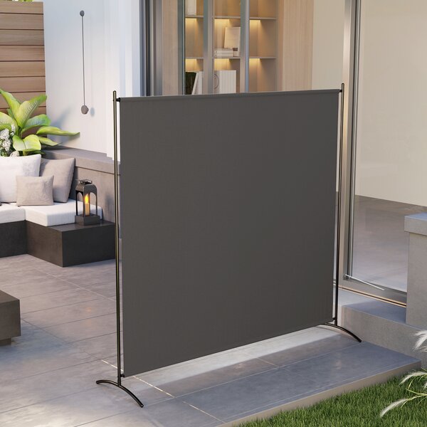 Outsunny Paravento Esterno a Pannello Singolo, Separatore di Ambiente di 180H cm con Protezione UV30+, Grigio Scuro | Aosom Italy