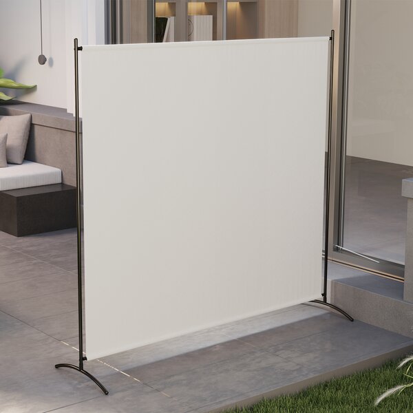 Outsunny Paravento Esterno a Pannello Singolo, Separatore di Ambiente di 180H cm con Protezione UV30+, Beige | Aosom Italy