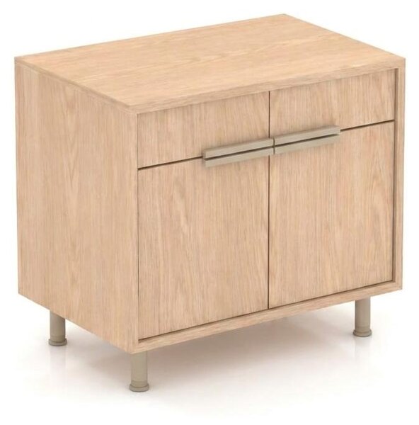 Comodino moderno per l'ufficio, in legno, con design elegante e dotato di ante