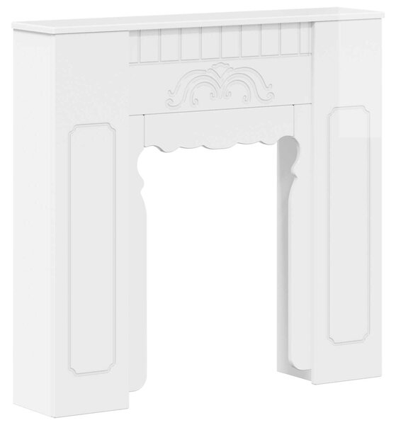 VidaXL Cornice per camino, bianco lucido, 93 x 20 x 89 cm, realizzata in materiale composito di legno