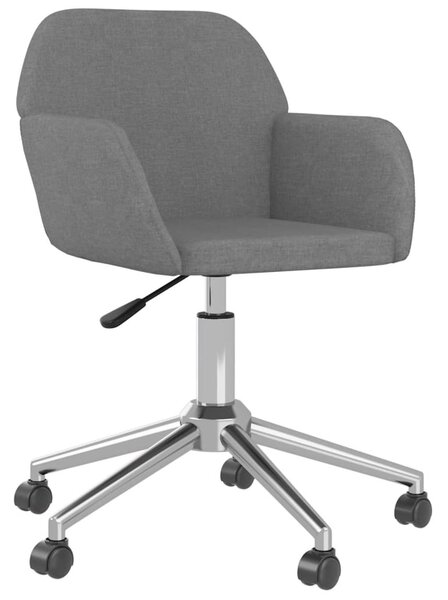 VidaXL Sedia da ufficio girevole in tessuto grigio chiaro