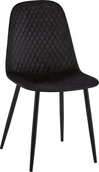 Sedia da pranzo comoda ed elegante - Rivestimento in velluto - Design di facile manutenzione | Materiale: Morbido | Colore: Nero