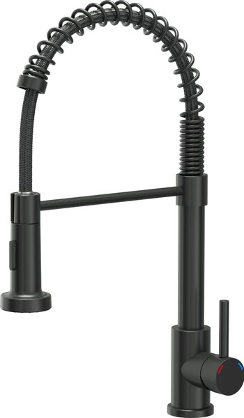 Miscelatore da cucina QUADRON 360°, SALMA NEW SteelQ, colore: Pure Carbon, altezza: 44,5 cm, miscelatore da cucina in acciaio inox, rubinetto da cucina