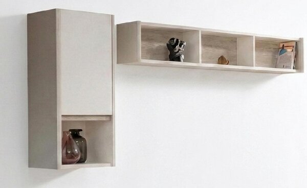Mensole sospese beige, design moderno e minimalista. Scaffali sospesi