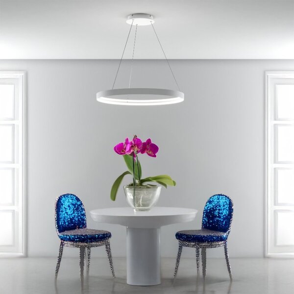 Lampadario moderno top light malika 1216 s80 bi led cct switch 7639lm bianco - Top Light