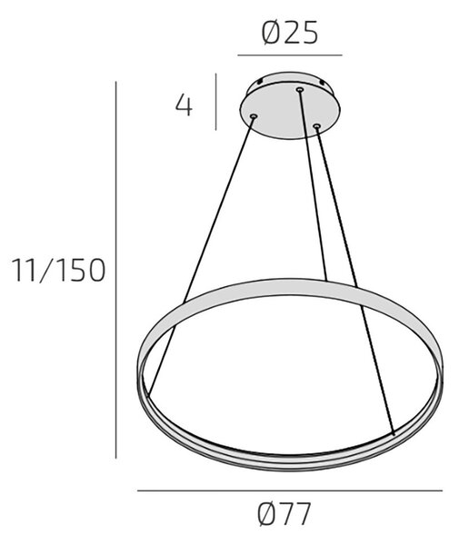 Lampadario moderno top light malika 1216 s80 bi led cct switch 7639lm bianco - Top Light