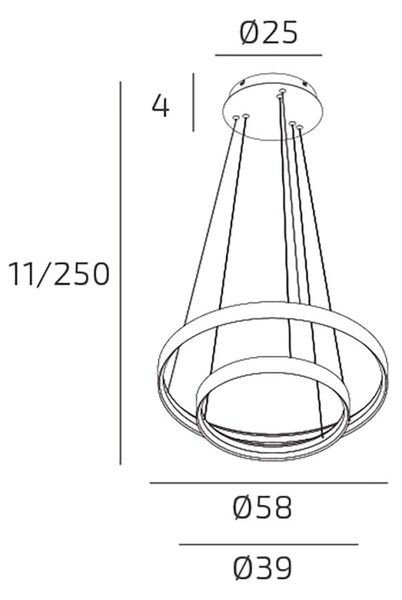 Lampadario moderno top light malika 1216 s2 oc led cct switch 9424lm oro - Top Light