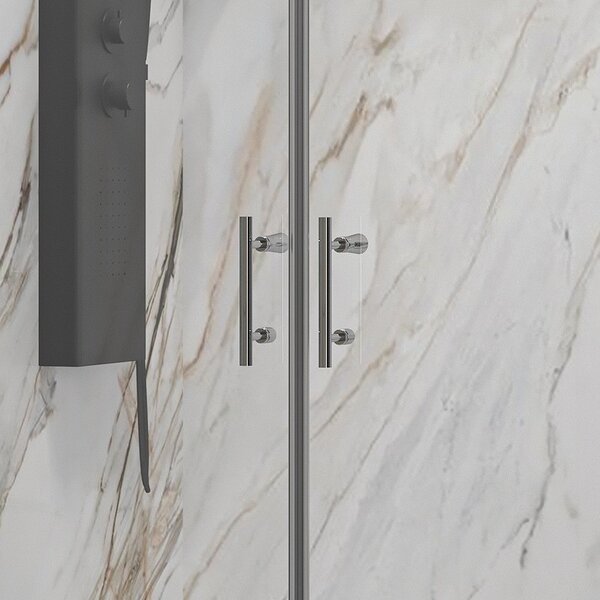 Kamalu nicchia doccia due battenti 80-85cm finitura cromo | ks2800 saloon
