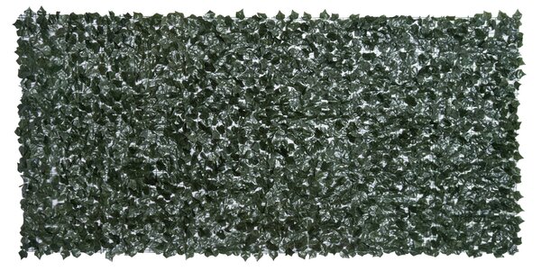 Outsunny Edere Finte, Siepe Artificiale 150x300 cm in PE Anti-UV, Siepe Finta per Recinzioni con Foglie, Verde Scuro