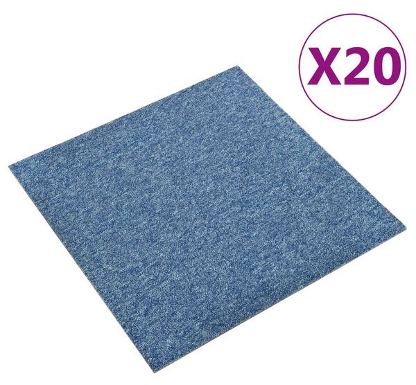 Quadrotte di Moquette 20 pz 5 m² 50x50 cm Blu