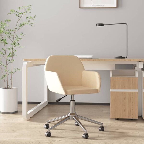 VidaXL Sedia da ufficio girevole in tessuto crema