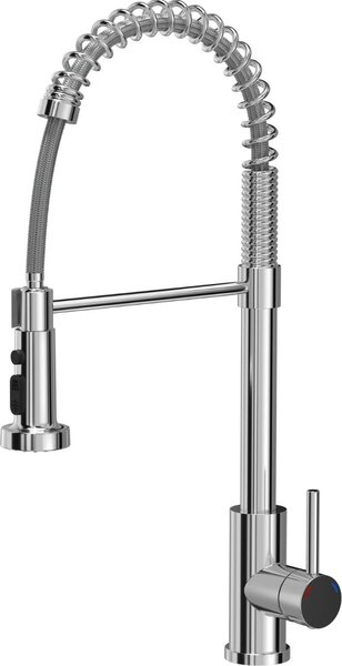 Miscelatore da cucina QUADRON 360°, ALICE SteelQ, colore: cromo, altezza: 52,5 cm, miscelatore da cucina in acciaio inox, rubinetto da cucina