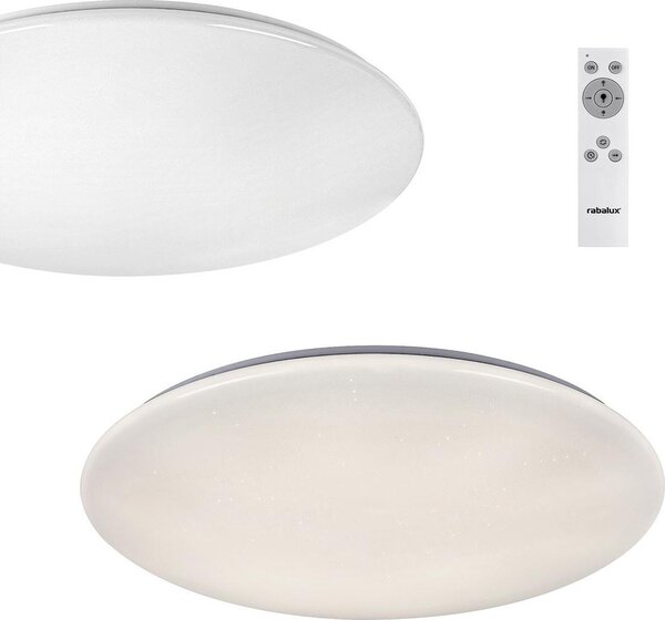 Plafoniera Danny bianca incorporata LED 80W 6400lm 3000-6500K CCT dimmerabile con telecomando con funzione timer effetto stella