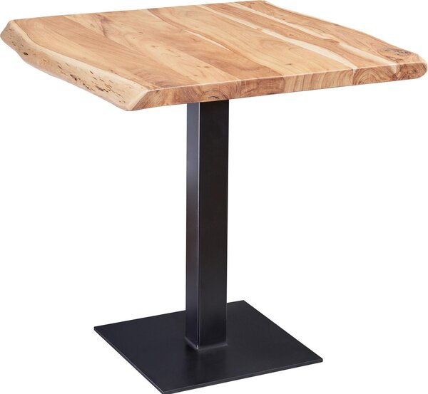 Tavolo da pranzo bordo 80 x 75 x 75 cm Tavolo da pranzo in legno massiccio di acacia | Wohnling