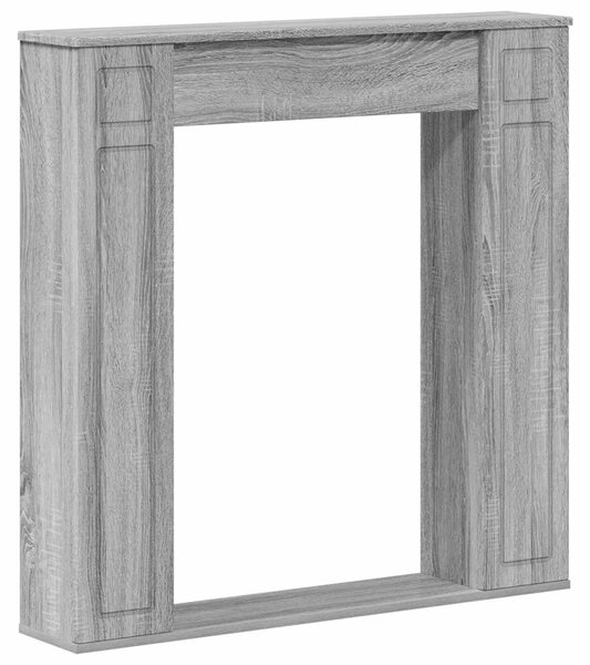 Bordo per camino, colore Sonoma grigio, dimensioni 100 x 20 x 100 cm, realizzato in materiale composito di legno