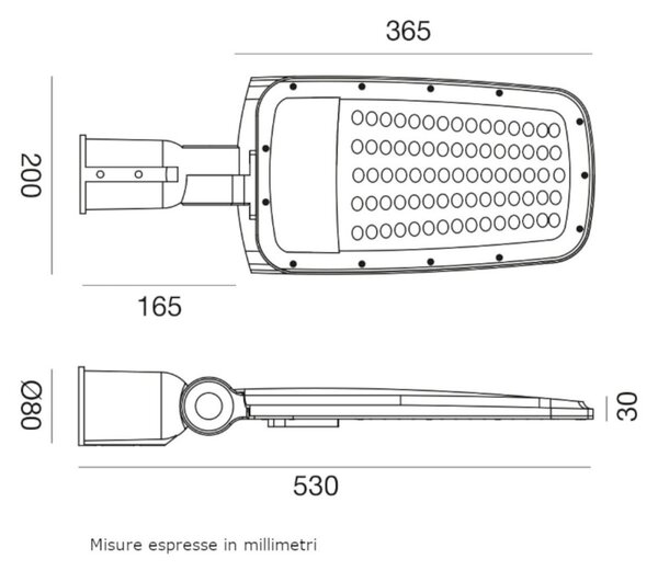 Lampada stradale gea led ges2351 led ip65 alluminio inclinazione regolabile - Gea Led