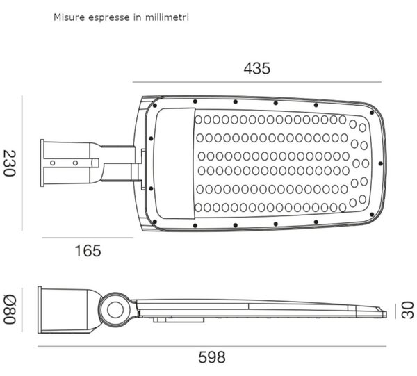 Lampada stradale gea led ges2352 led ip65 alluminio inclinazione regolabile - Gea Led