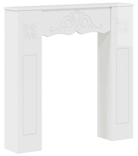 VidaXL Cornice per camino, bianco lucido, 102 x 20 x 102 cm, realizzata in materiale composito di legno