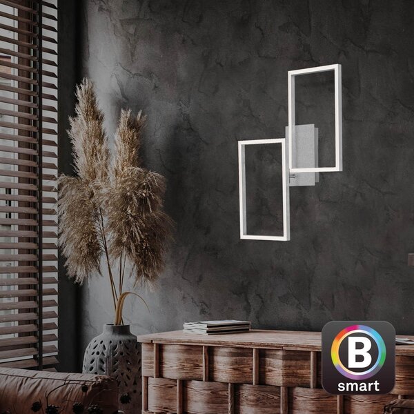 BRILONER - Lampada da soffitto Smart LED, lampada da soggiorno WiFi, controllo della temperatura del colore CCT, lampada da soffitto dimmerabile con telecomando, controllo vocale, color alluminio