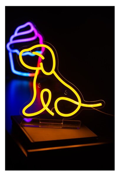 Lampada da tavolo per bambini gialla Sitting Dog – Leitmotiv