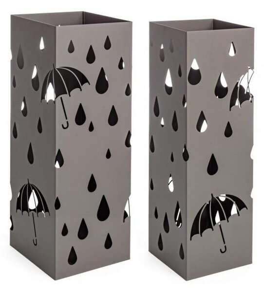 Set di 2 porta ombrelli Drizzle quadrato moderno per interno con  decorazione