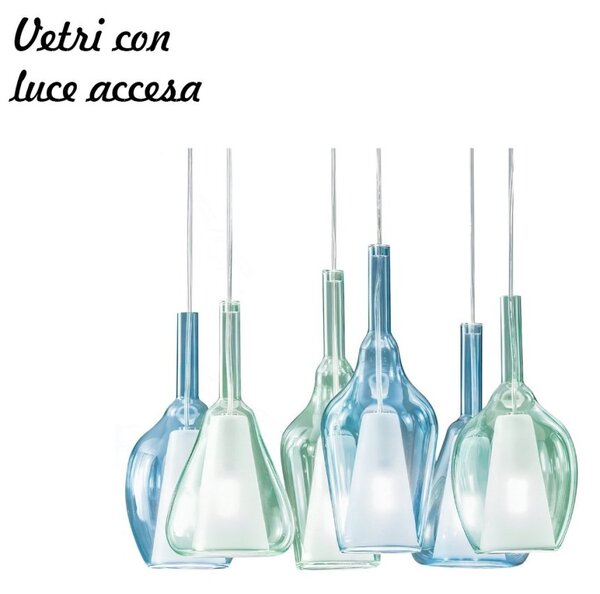 Lampadario moderno gea luce ofelia mini g9 s6 led metallo vetro lampada soffitto - Gea Luce